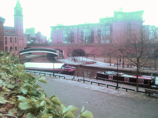 View over the end of Castlefields Basin, Manchester