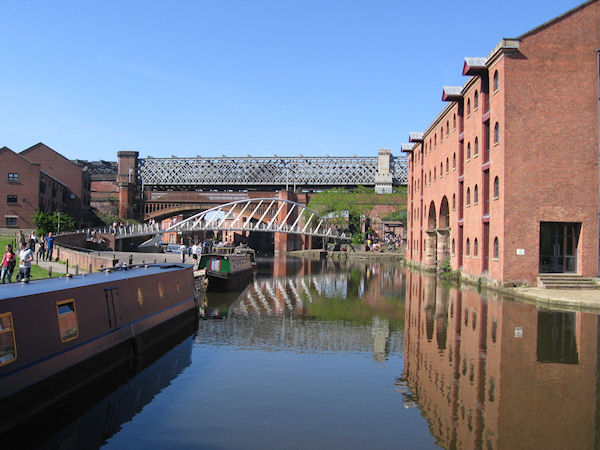 View from Castlefields Basin with two bridges in background