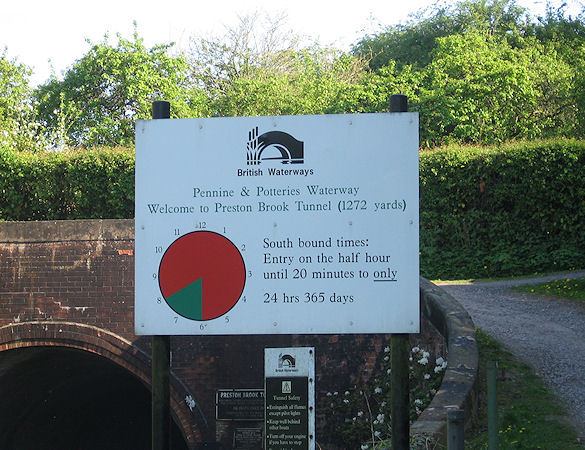 Sign at north end of Preston Brook Tunnel