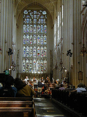 Kings Consort reheasing in Bath Abbey