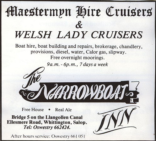 Narrowboat Inn advert