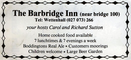 Barbridge Inn advert