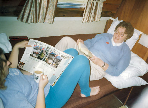 Melanie and Mum relaxing