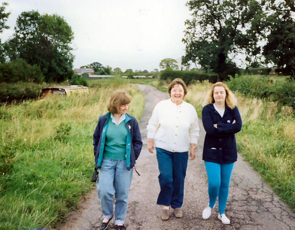 Alison, Mum and Melanie arriving back from walk