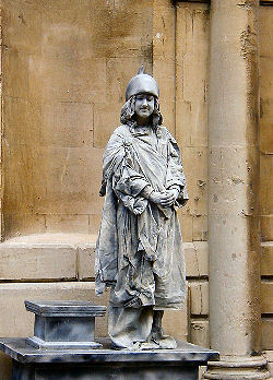 Street performer outside Roman Baths